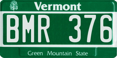 VT license plate BMR376