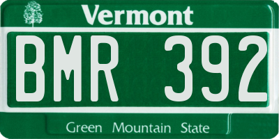VT license plate BMR392