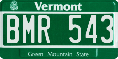 VT license plate BMR543