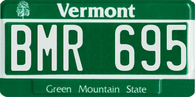 VT license plate BMR695
