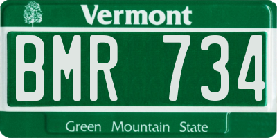 VT license plate BMR734