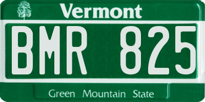 VT license plate BMR825
