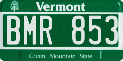 VT license plate BMR853