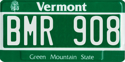 VT license plate BMR908