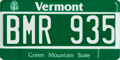 VT license plate BMR935
