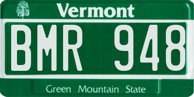 VT license plate BMR948