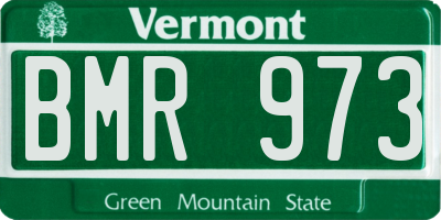 VT license plate BMR973
