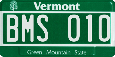 VT license plate BMS010