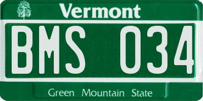 VT license plate BMS034