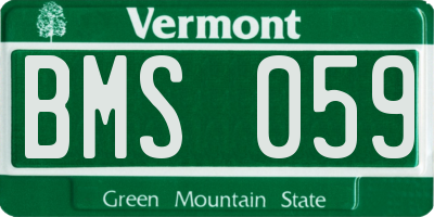 VT license plate BMS059