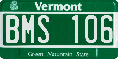 VT license plate BMS106