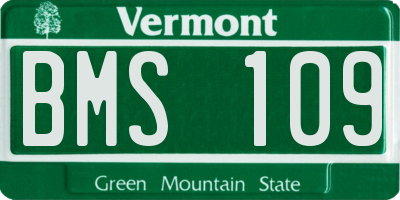 VT license plate BMS109