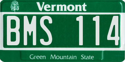 VT license plate BMS114