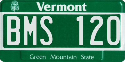 VT license plate BMS120