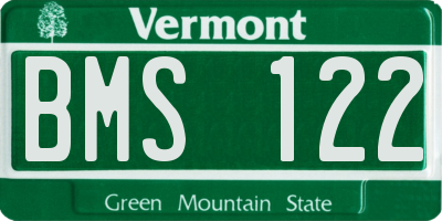 VT license plate BMS122