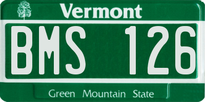 VT license plate BMS126