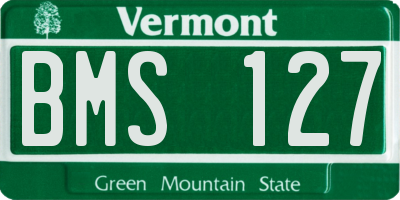 VT license plate BMS127
