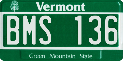 VT license plate BMS136