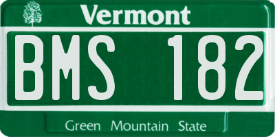 VT license plate BMS182