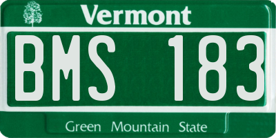 VT license plate BMS183