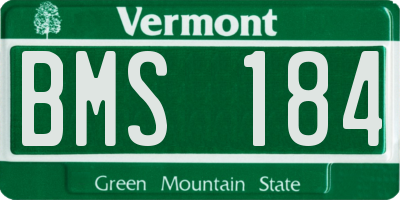 VT license plate BMS184