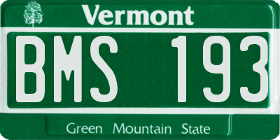 VT license plate BMS193