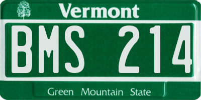 VT license plate BMS214