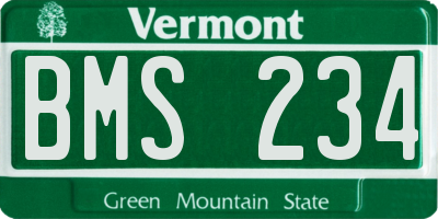 VT license plate BMS234