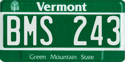 VT license plate BMS243