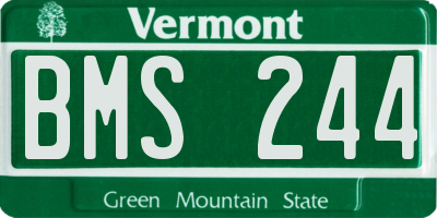 VT license plate BMS244