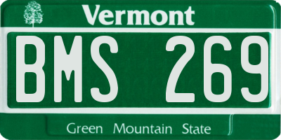VT license plate BMS269
