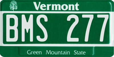 VT license plate BMS277