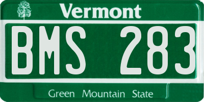 VT license plate BMS283