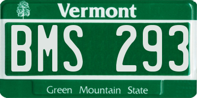 VT license plate BMS293