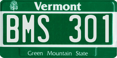 VT license plate BMS301