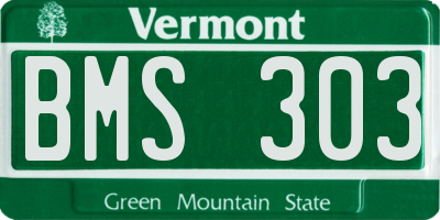 VT license plate BMS303