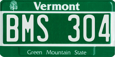 VT license plate BMS304