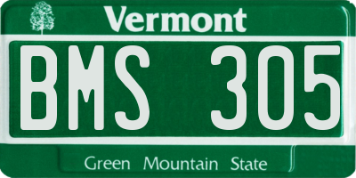VT license plate BMS305