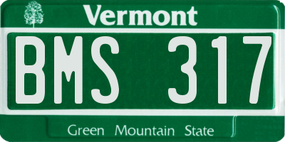 VT license plate BMS317