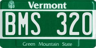 VT license plate BMS320