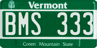 VT license plate BMS333