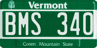 VT license plate BMS340