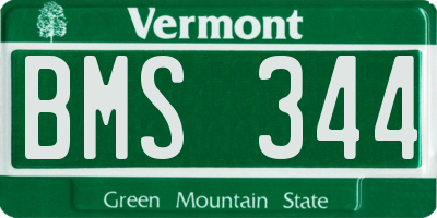 VT license plate BMS344