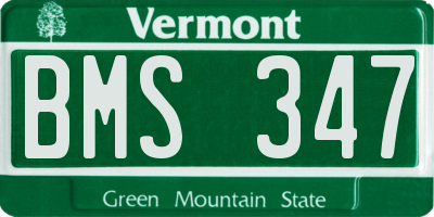 VT license plate BMS347