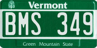 VT license plate BMS349