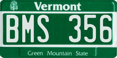 VT license plate BMS356