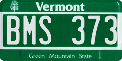 VT license plate BMS373