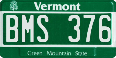 VT license plate BMS376