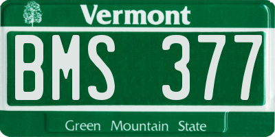 VT license plate BMS377