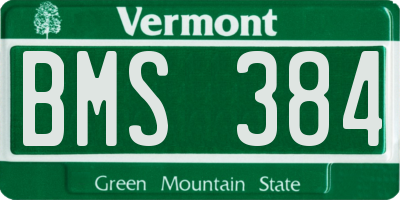 VT license plate BMS384